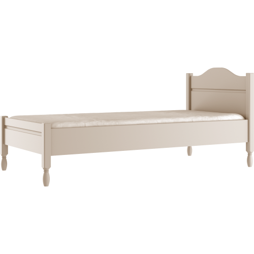 Łóżko Sofi z dekoracyjnymi nóżkami w kolorze kości słoniowej 90x200