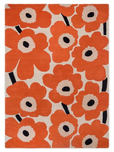 Dywan dziecięcy Marimekko Unikko Orange Red - pomarańczowe kwiaty