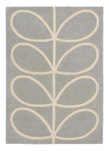 Szary dywan z motywem liści Orla Kiely Giant Linear Stem