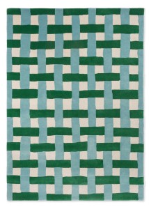 Szmaragdowo niebieski dywan Harlequin Basketweave Emerald Aquamarine