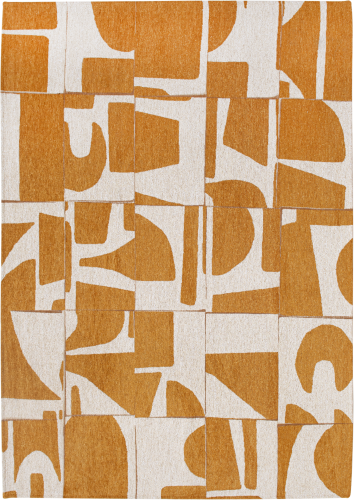 Geometryczny żółty dywan Louis De Poortere Papercut Curry