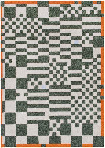 Zielono-beżowy dywan Louis De Poortere Chess Deep Green