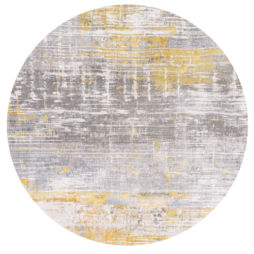 Okrągły szaro-żółty dywan Louis De Poortere Streaks Sea Bright Sunny Round