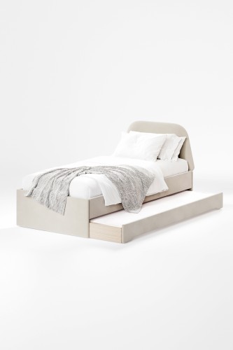 łóżko z wysuwaną szufladą double bed trapez bezowe.jpg