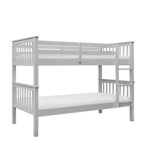 Łóżko piętrowe 90 cm Szczeblinka Duo szare