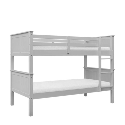 Frezowane łóżko piętrowe 90x200 Szczeblinka Duo szare