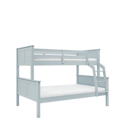 Frezowane łóżko piętrowe Collet 120 cm Trio pastelowy niebieski