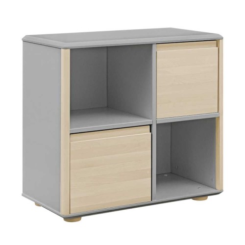 Komoda z drewnianymi drzwiczkami Funflex szara