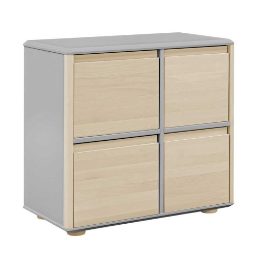 Komoda z drewnianymi drzwiczkami 4D Funflex szara