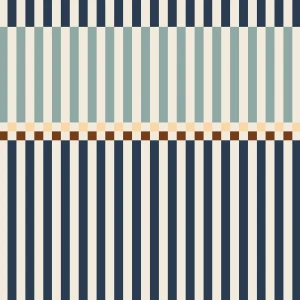 Tapeta Stripes happy 2 colours of navy blue and mint Granatowa Miętowa