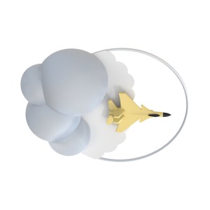 Plafon sufitowy dziecięcy LED samolot rakieta, ściemnialny - sterowanie pilotem 