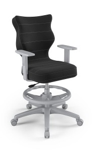 Entelo Ergonomiczne krzesło biurkowe dla dzieci Duo czarne szara podstawa