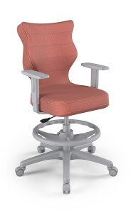Entelo Ergonomiczne krzesło biurkowe dla dzieci Duo różowe szara podstawa