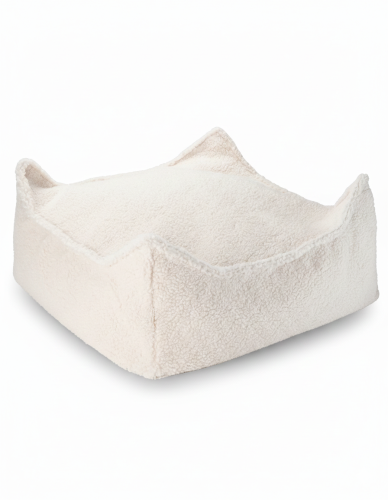 Wigiwama Dziecięca kwadratowa pufa Cream White
