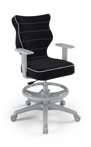 Entelo Ergonomiczne krzesło biurkowe dla dzieci Duo czarne szara podstawa