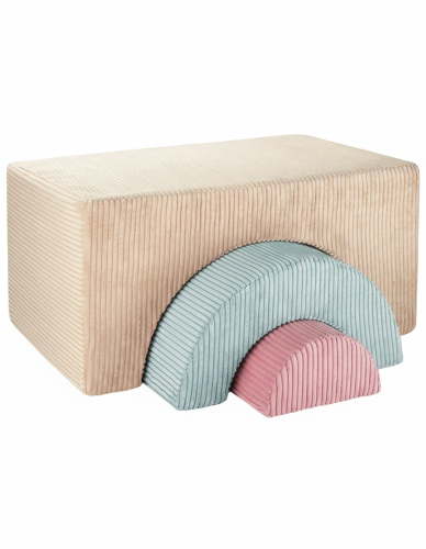 Wigiwama Piankowa pufa modułowa Rainbow Brown Sugar - zestaw klocków dla dzieci Sugar