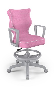 Entelo Ergonomiczne krzesło biurkowe dla dzieci Norm różowe szara podstwa