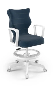 Entelo Ergonomiczne krzesło biurkowe dla dzieci Norm granatowe biała podstawa
