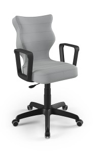 Entelo Ergonomiczne krzesło biurkowe dla dzieci Norm szare czarna podstawa