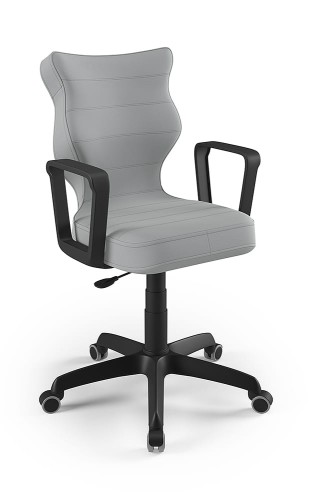 Entelo Ergonomiczne krzesło biurkowe dla dzieci Norm szare czarna podstawa