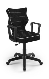 Entelo Ergonomiczne krzesło biurkowe dla dzieci Norm czarne czarna podstawa