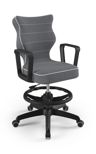 Entelo Ergonomiczne krzesło biurkowe dla dzieci Norm szare czarna podstawa