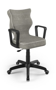Entelo Ergonomiczne krzesło biurkowe dla dzieci Norm szare czarna podstawa