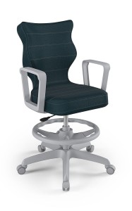 Entelo Ergonomiczne krzesło biurkowe dla dzieci Norm granatowe szara podstawa