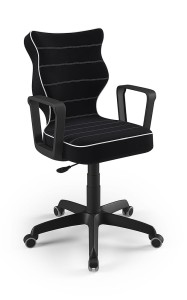 Entelo Ergonomiczne krzesło biurkowe dla dzieci Norm czarne czarna podstawa