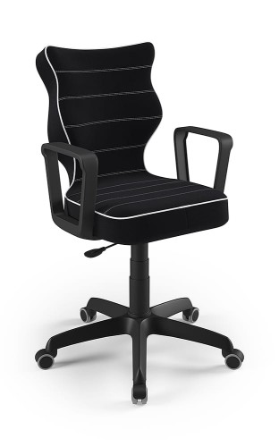 Entelo Ergonomiczne krzesło biurkowe dla dzieci Norm czarne czarna podstawa