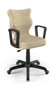 Entelo Ergonomiczne krzesło biurkowe dla dzieci Norm beżowe czarna podstawa