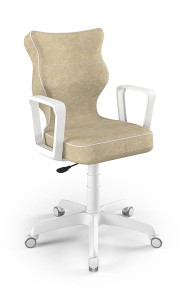 Entelo Ergonomiczne krzesło biurkowe dla dzieci Norm ciemny szary biała podstawa