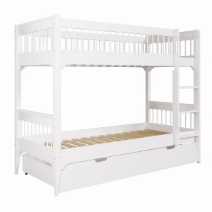 Inmondo Łóżko piętrowe Carmela 90x200cm – 100% drewno biały