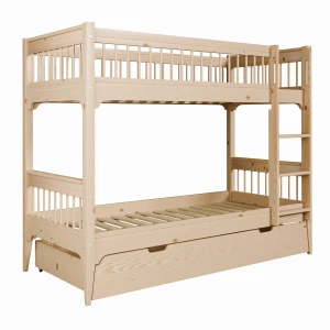 Inmondo Łóżko piętrowe Carmela 90x200cm – 100% drewno naturalny