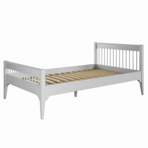 Inmondo Łóżko Carmela 90×200 cm – 100% drewno jasny szary 