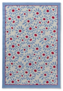 Błękitno czerwony dywan dziecięcy  Laura Ashley THORNCLIFF DAISY SKY BLUE