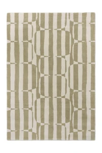 Dywan Beżowy z Geometrycznym Wzorem - LOHKO STRIPE PEBBLE