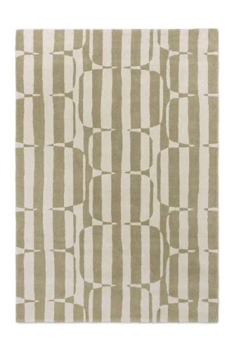 Dywan Beżowy z Geometrycznym Wzorem - LOHKO STRIPE PEBBLE