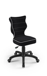 Entelo Ergonomiczne krzesło biurkowe dla dzieci Petit czarne z czarną podstawą